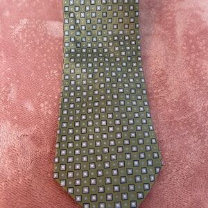 Stafford Olive and Navy Geometric Tie